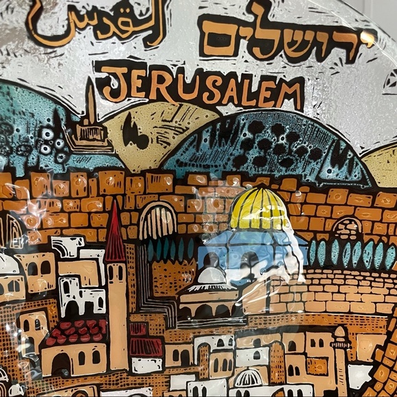 Nahariya Glass Art Jerusalem Old Town Plate - Picture 7 of 12